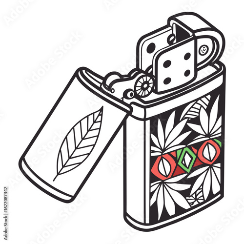Lighter vector silhouette illustration isolated on white background