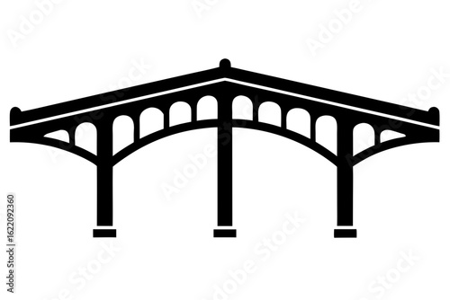 Arch Bridge Icon Vector Construction Viaduct Engineering Symbol