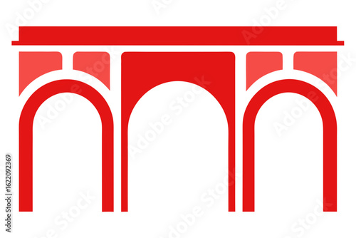 Arch Bridge Icon Vector Construction Viaduct Engineering Symbol