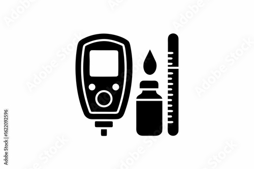 Insulin vector silhouette illustration isolated on white background