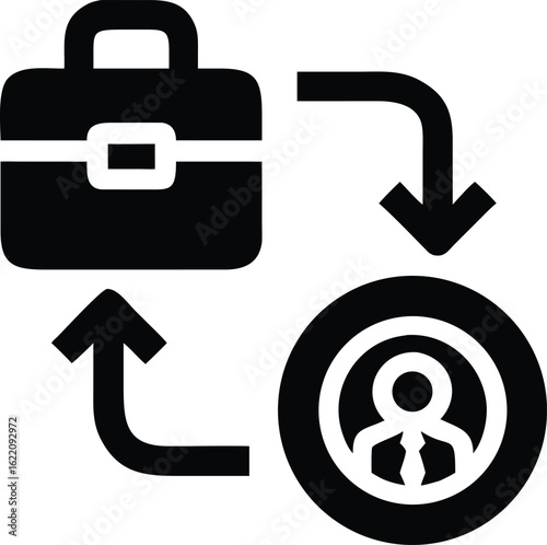 Business process and human resources icon