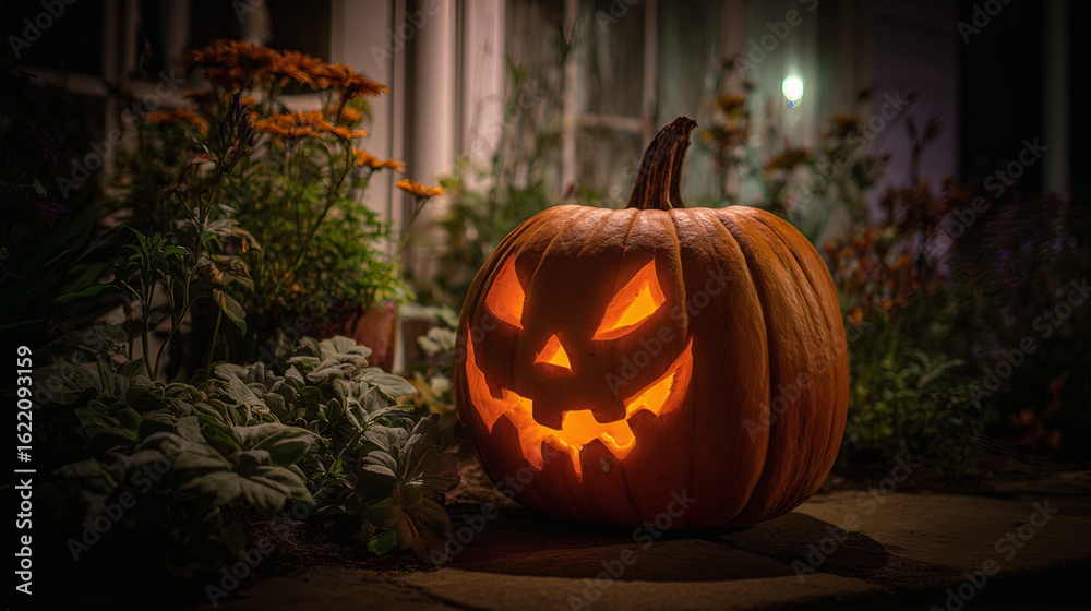 Obraz premium halloween pumpkin on a dark background