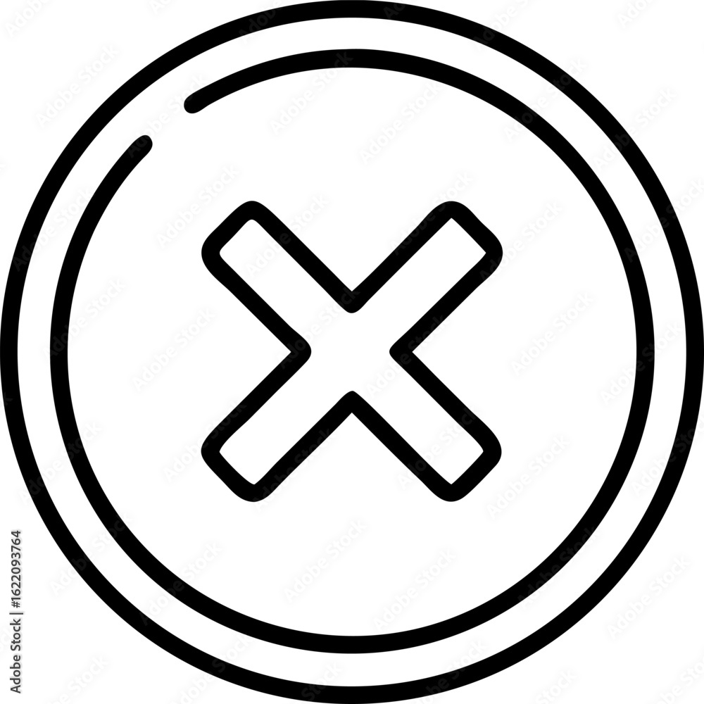 Obraz premium Cancel Cross in Circle Icon – Modern UI for Digital Error & Deletion