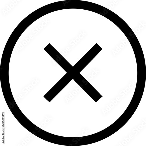 Cancel Cross in Circle Icon – Modern UI for Digital Error & Deletion

