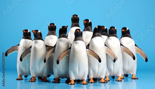 Fototapeta Naklejka Na Ścianę i Meble -  Group of penguins standing together