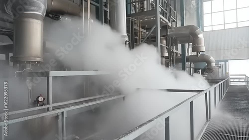 Industrial plant equipment with steam release