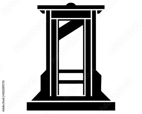 Guillotine vector silhouette illustration isolated on white background