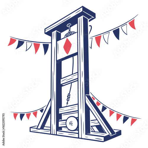 Guillotine vector silhouette illustration isolated on white background