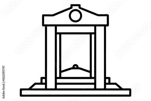 line art Guillotine vector silhouette illustration isolated on white background