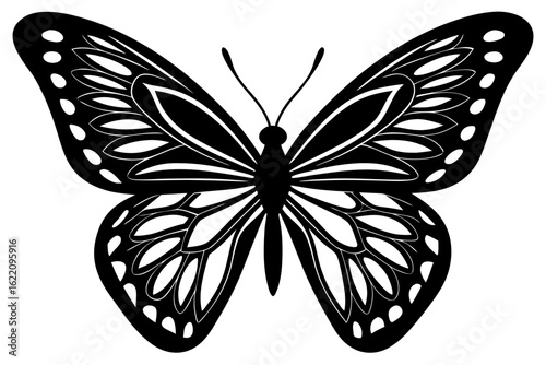 Vector art of silhouette of  butterfly tattoo design