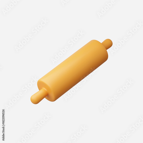 3d Realistic Rolling Pin icon vector Illustration