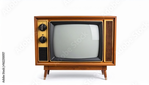 Vintage Wooden Console Television Mid-Century Modern Design, Retro Image, Nostalgia Concept, Retro TV, 1960s TV Retro Television, Vintage Electronics