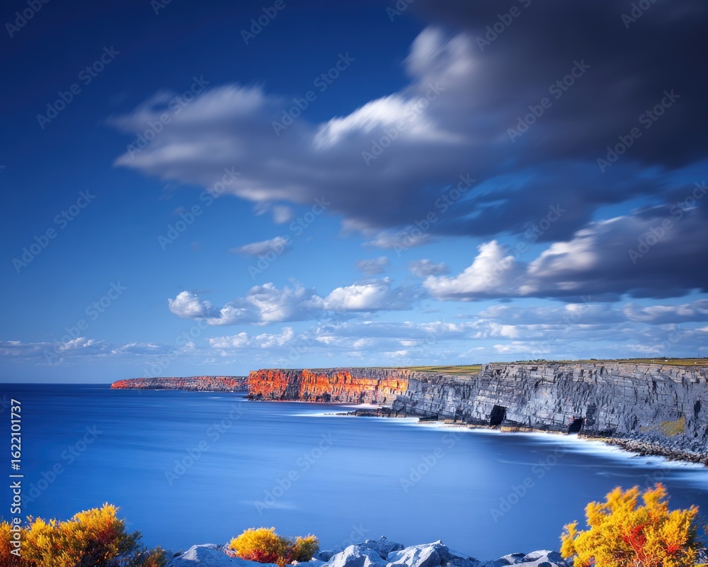 Obraz premium Coastal cliffs under dramatic sky