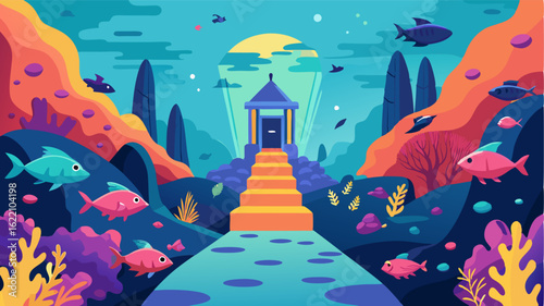 Stepping into the coral lagoon is like entering a magical world surrounded by towering coral reefs and schools of shimmering fish.