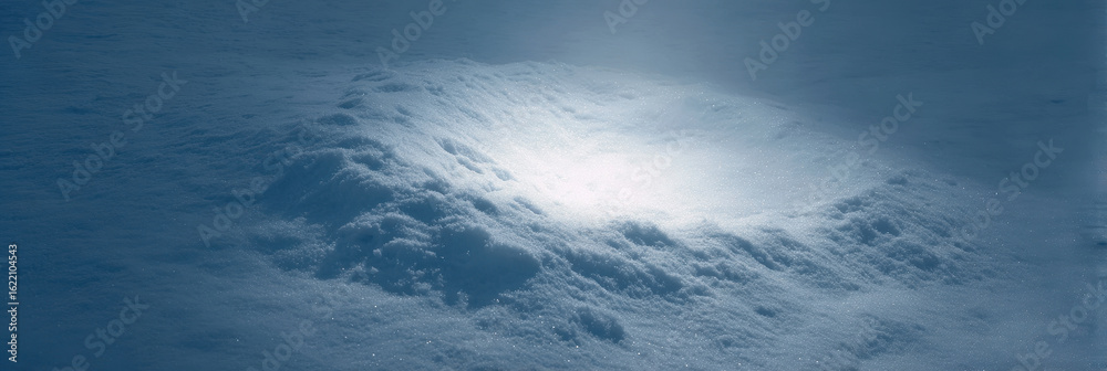 Fototapeta premium Glowing patch of snow in serene clearing creates magical atmosphere