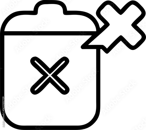 Delete and Dismiss Icon – Modern UI for Digital Deletion & Negative Action

