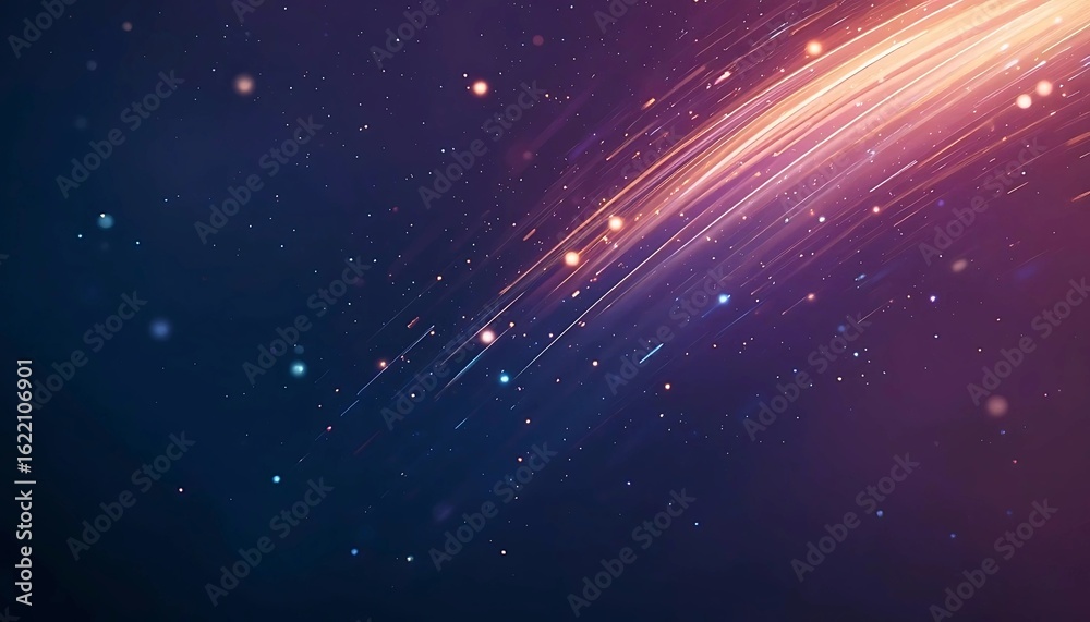 Obraz premium Abstract space background with streaking light trails. This image showcases a dynamic abstract space or cosmic background.