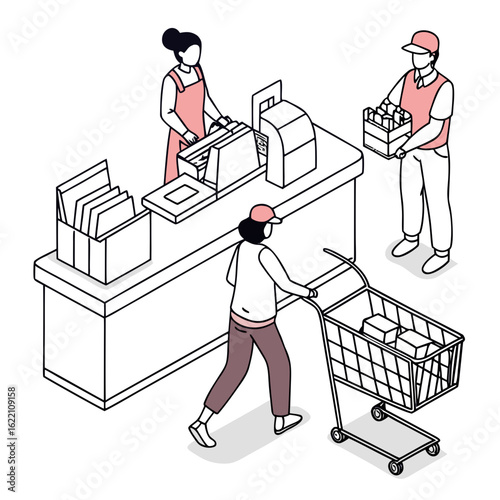 People are shopping at supershop
