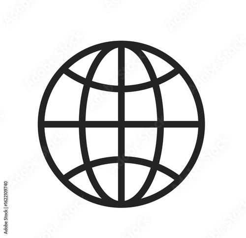 Global Network Icon: Dark Minimalist Design