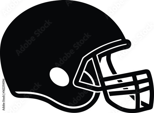 athlete american football helmet silhouette vector illustration
