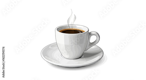cup of coffee on white background