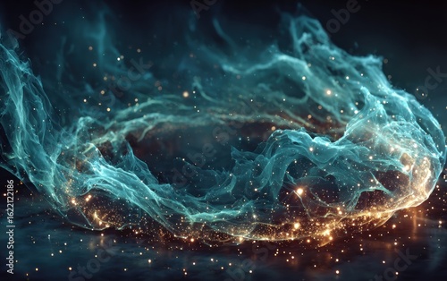 Abstract swirling vortex of particles