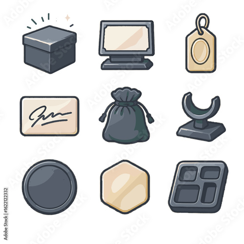 Number collector item plaque polished embossed card sealed stand icon vector s