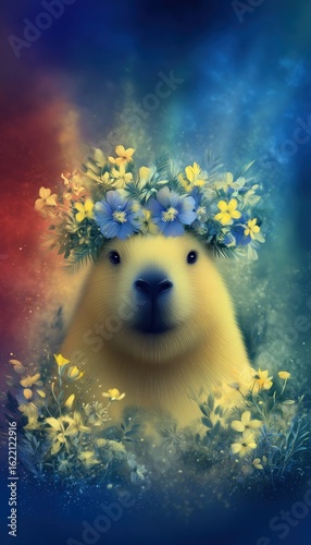 Floral Bear Portrait
