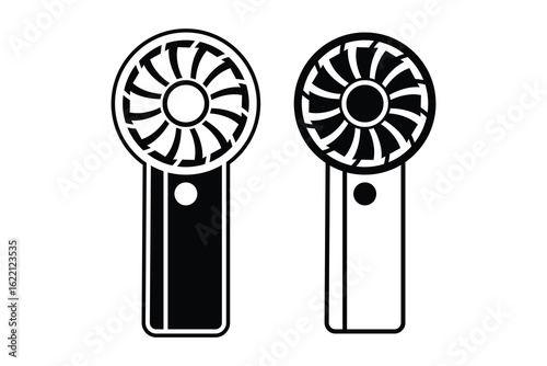 Fan art silhouette vector out line art on white background