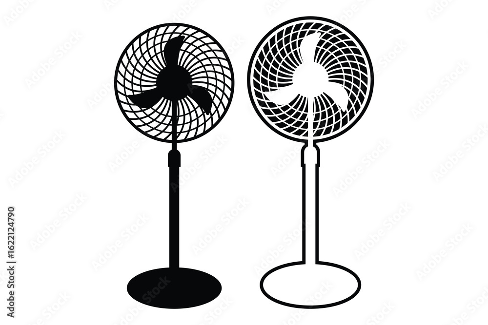 Obraz premium Fan art silhouette vector out line art on white background