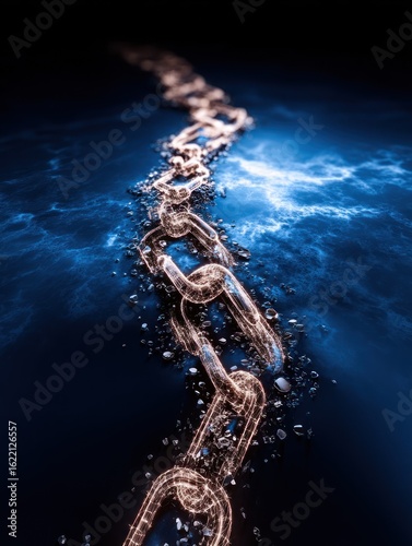 Chain submerged in water