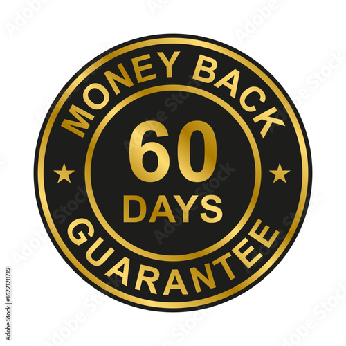 60 days money back guarantee icon vector for graphic design, logo, website, social media, mobile app, UI illustration