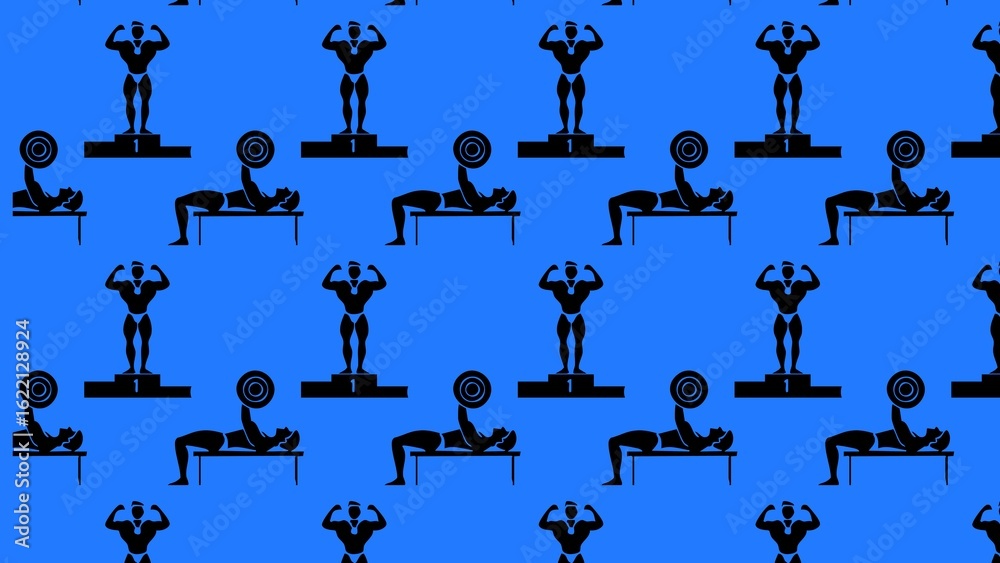 Fototapeta premium Vector gym body building cross fit pattern design multicoloured 