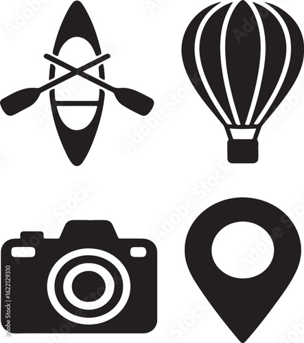 Travel tour  air balloon boat location sign