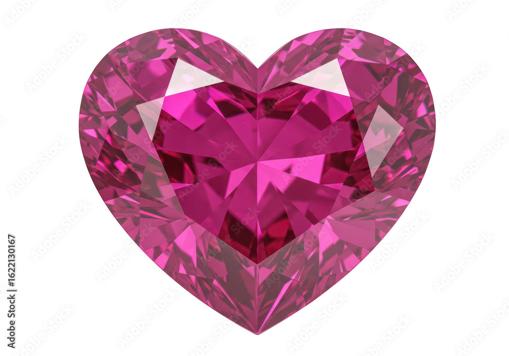 Fototapeta premium A stunning faceted pink heartshaped gemstone sparkles brilliantly reflecting light and showcasing its vibrant color and intricate cuts against a