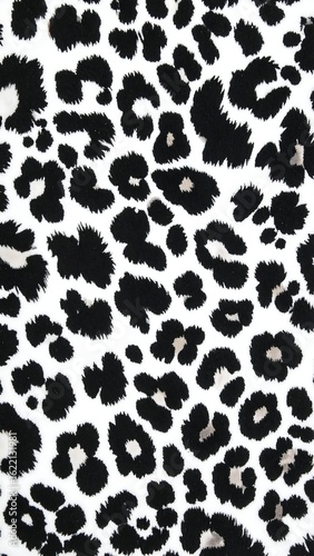 Close-up of a black and white animal print fabric