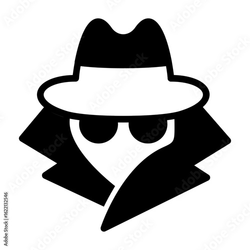 Spy Flat Semi Solid Vector Icon