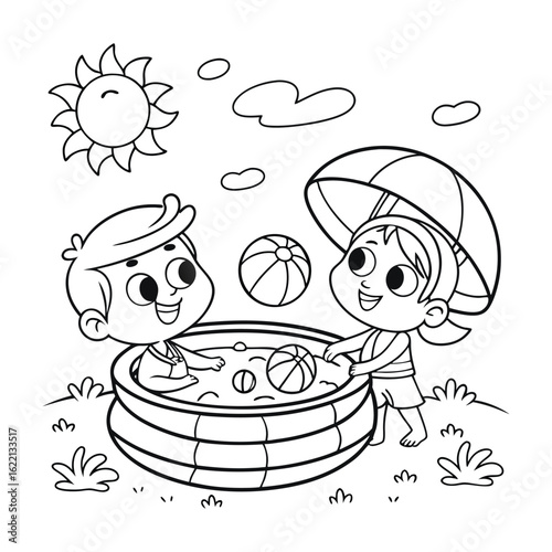 Sunny Summer Adventures: Kids' Coloring Fun
