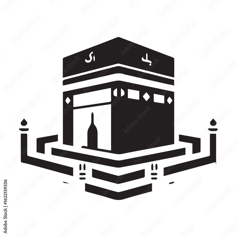 Obraz premium Minimal kaaba logo Vector silhouette