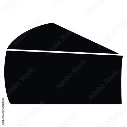 Abstract black vector shape with clean lines representing a partial triangle and rectangle