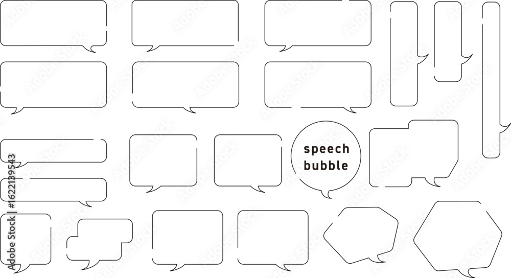 Obraz premium 吹き出しイラストセット – Speech Bubble Illustration Set