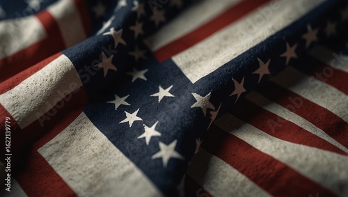 A colorful close-up image of the American flag.
