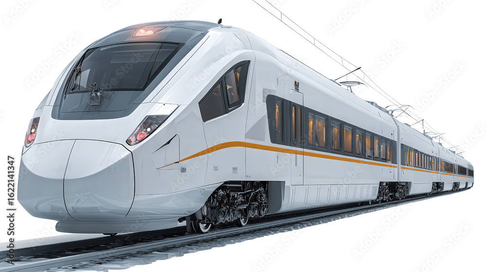Fototapeta premium Autonomous High-Speed Trains for Commuting background isolated on a Transparent background, PNG file.