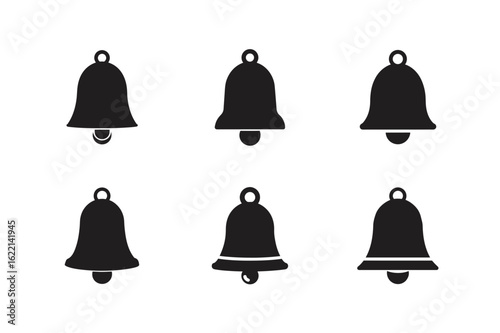 sleigh bells icon silhouette vector art