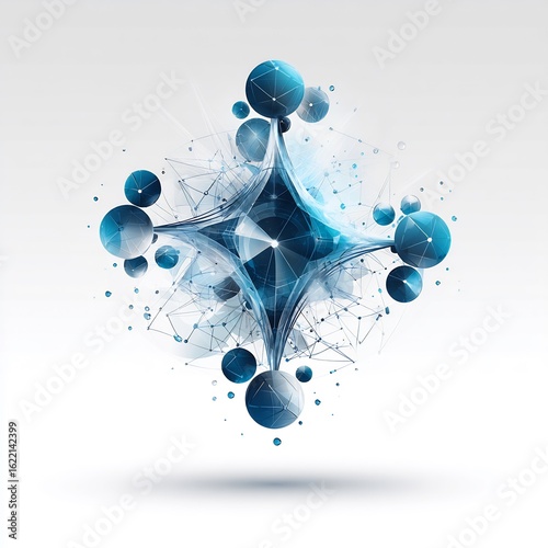 Abstract 3D Atomic Structure Design Concept