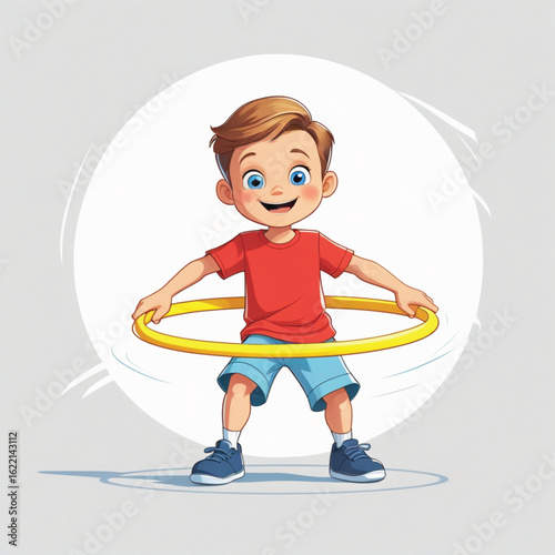 illustration of a child playing a hula hoop