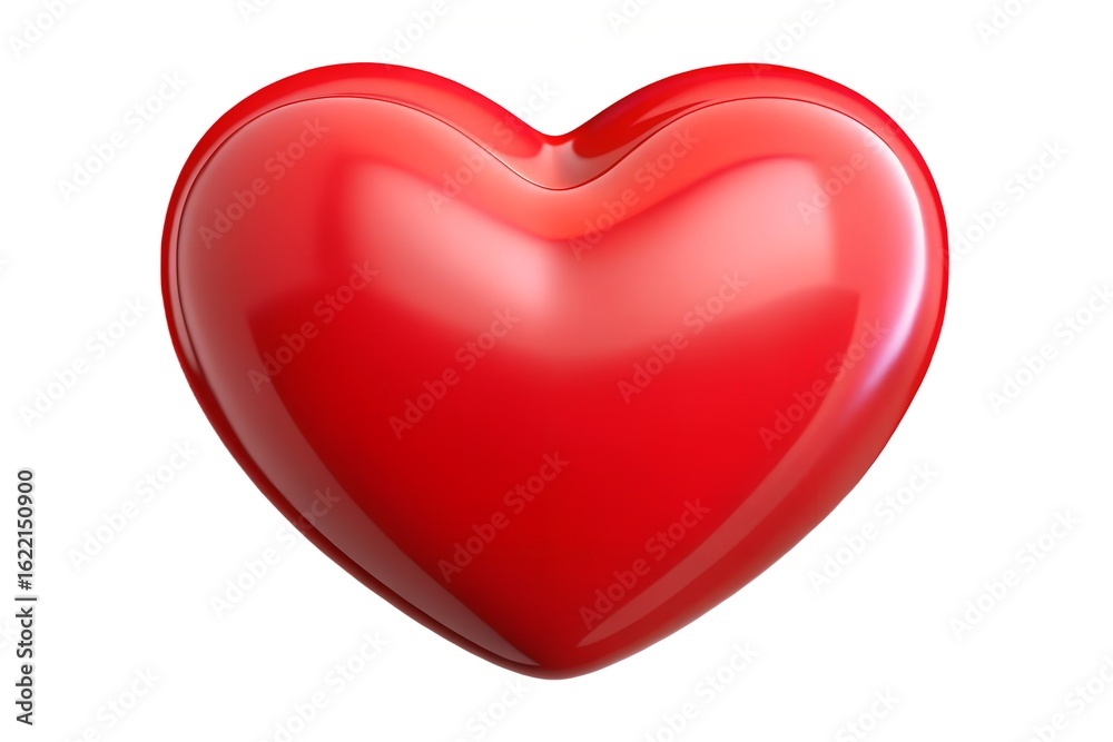 Shiny red heart symbol on white background Shiny red heart symbol on white background