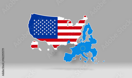 map of the usa and european...