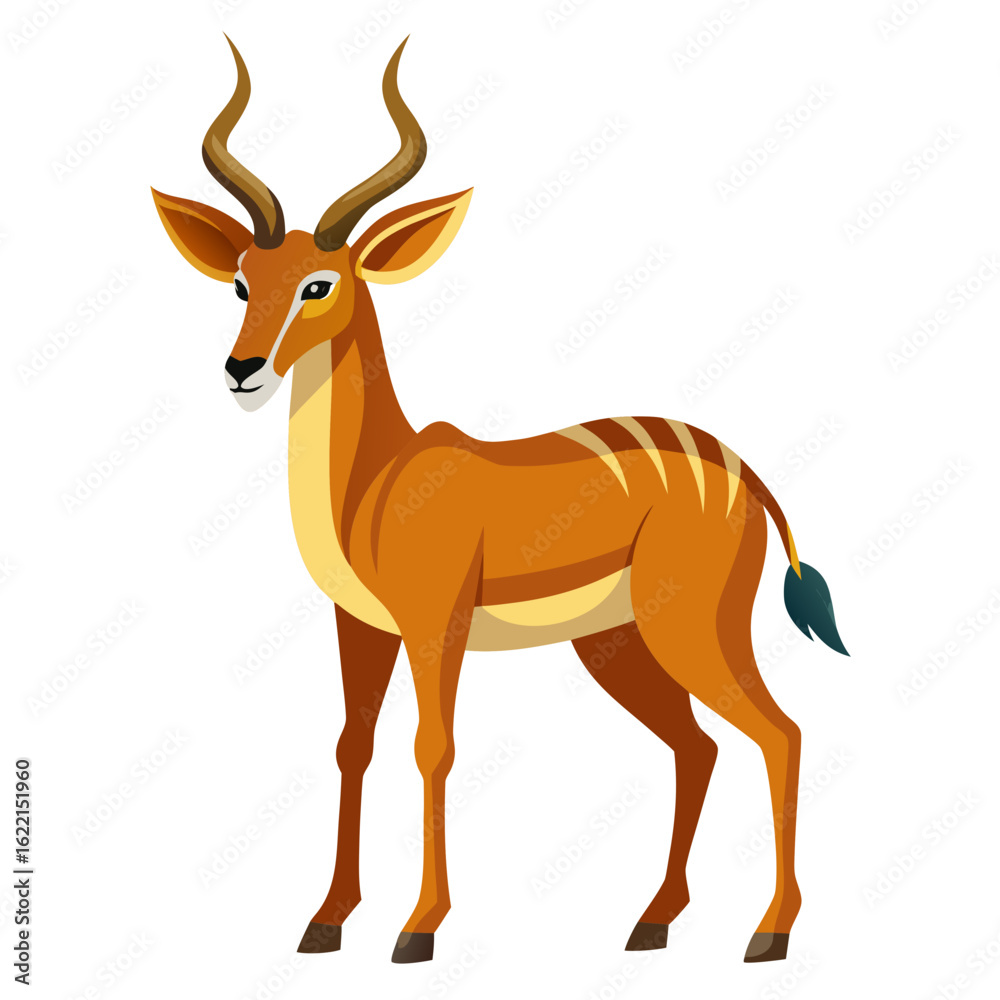Fototapeta premium Modern Antelope Vector on White