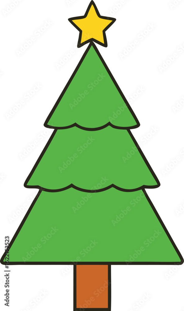 Fototapeta premium christmas pine tree top icon on transparent background